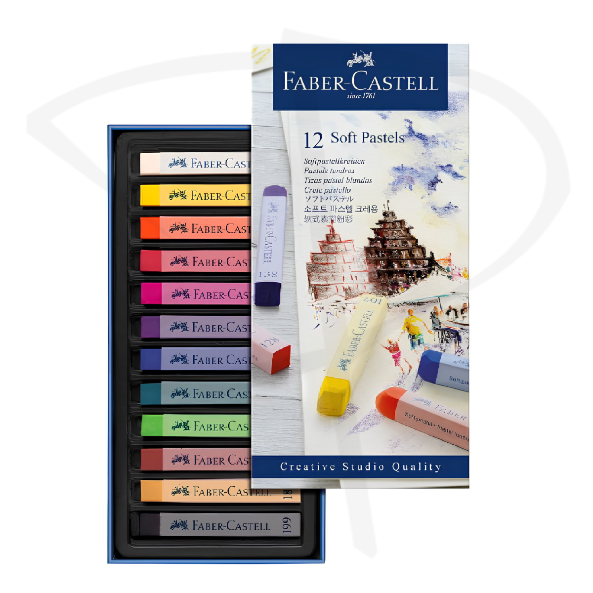 Tiza pastel – Faber Castell Largas – 12 unidades