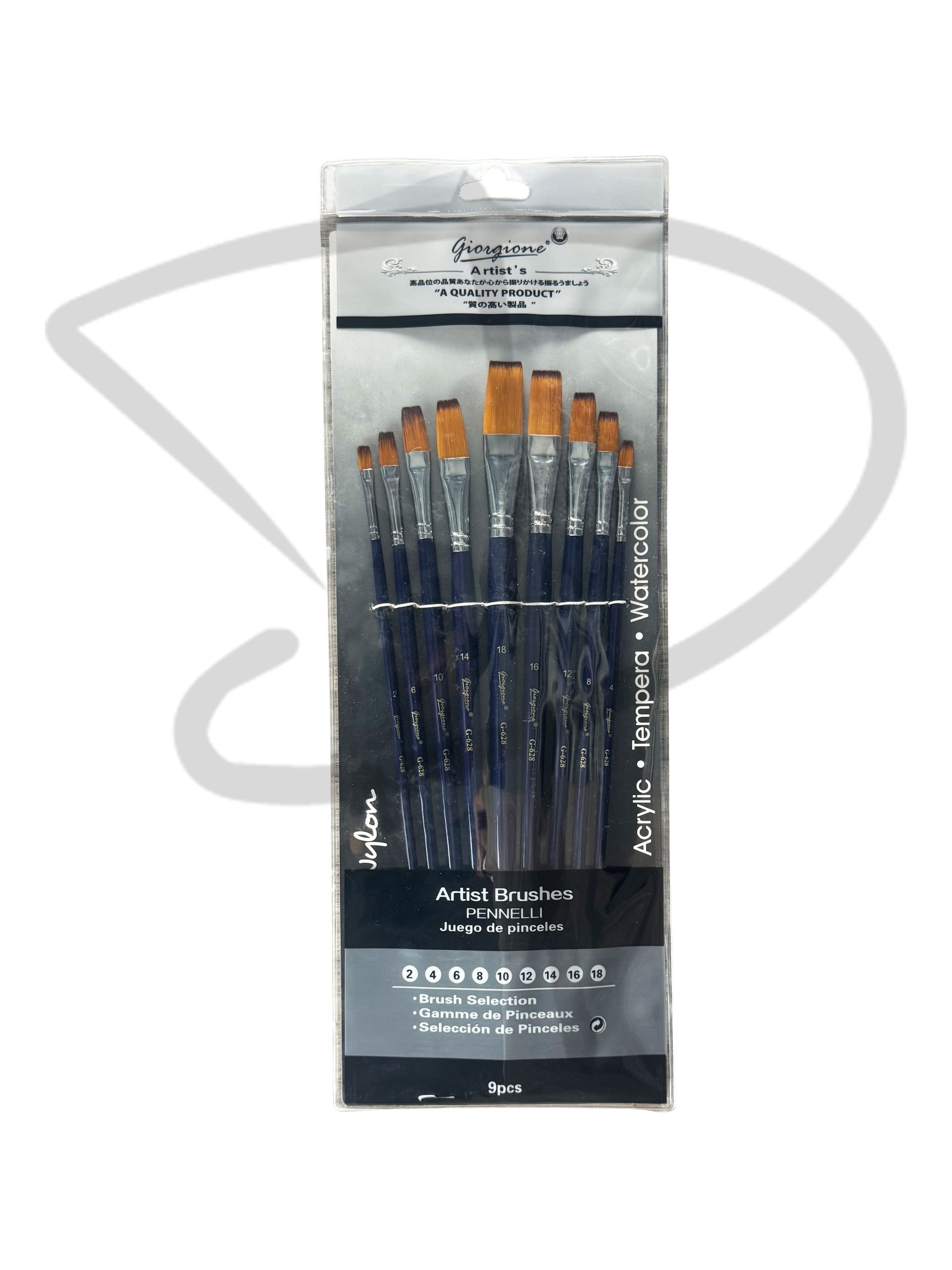 Set de pinceles planos - Giorgione – 9 unidades