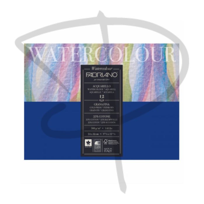 Block para acuarela – Fabriano Watercolor - 24x 32 cm, 300 g