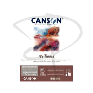 Block para dibujo hojas tonos gris - Canson mi teintes - 160 g