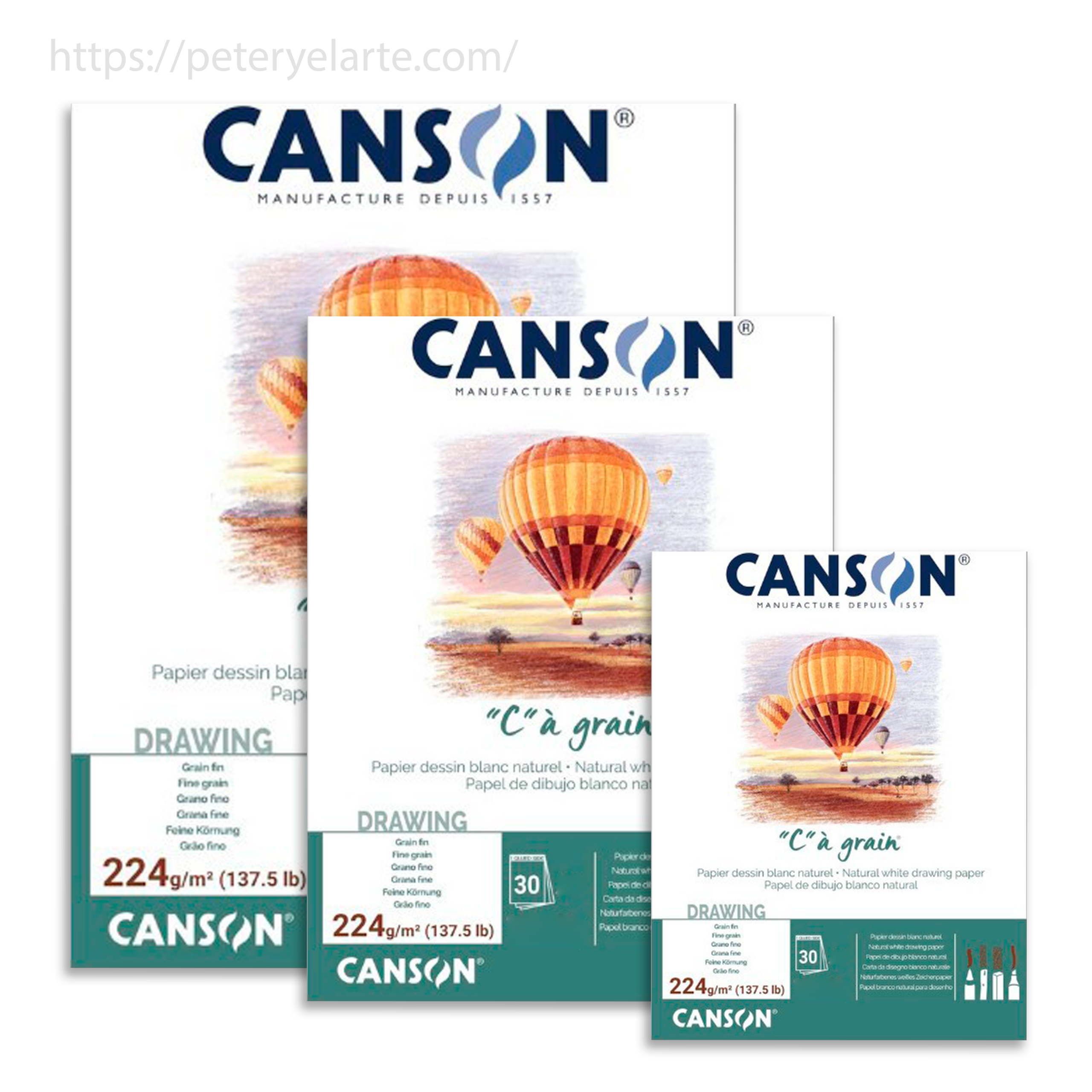 Block para dibujo - Canson C A grain - 224 g