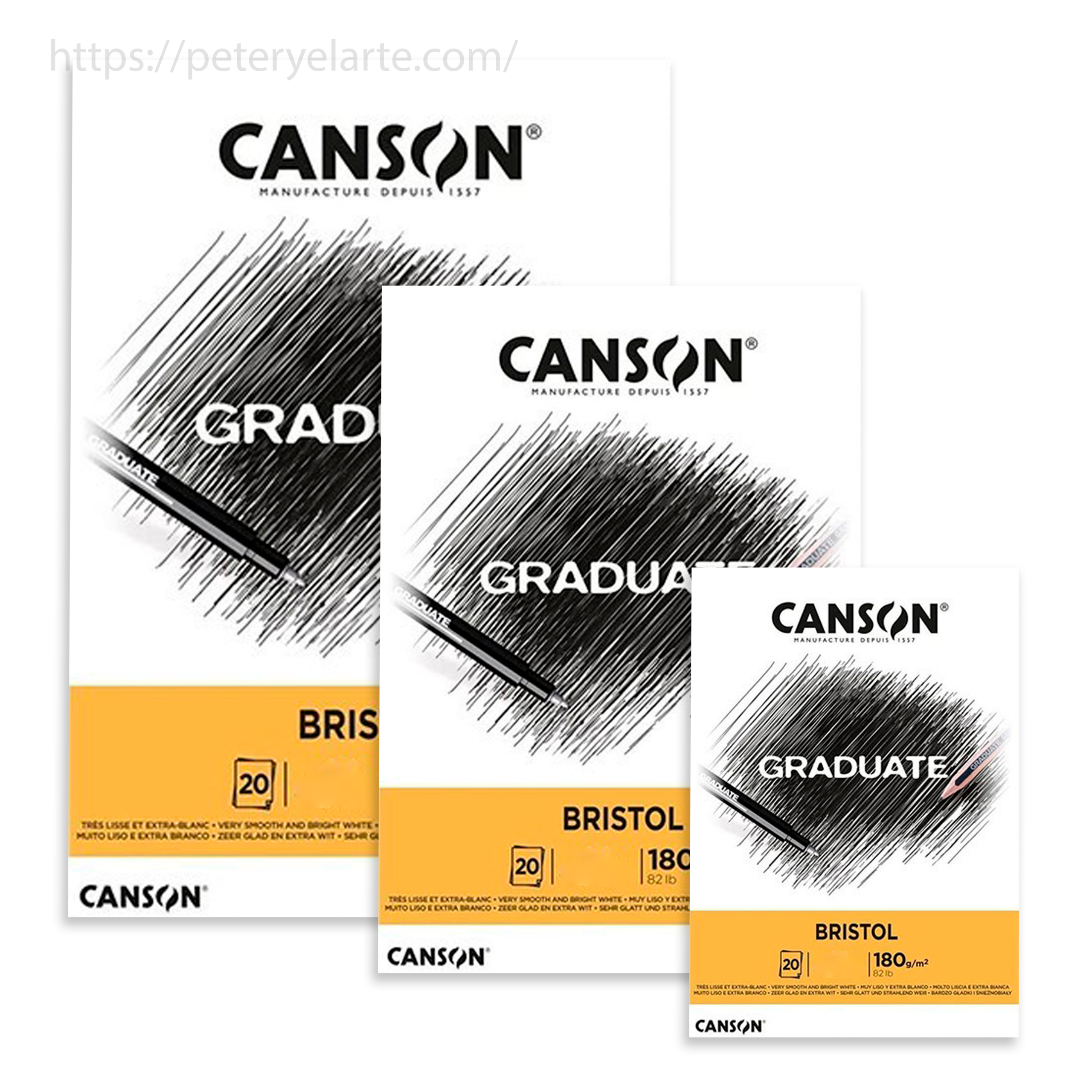 Block para dibujo - Canson graduate Bristol - 180 g