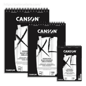 Block para dibujo anillado color negro - Canson XL black - 150 g