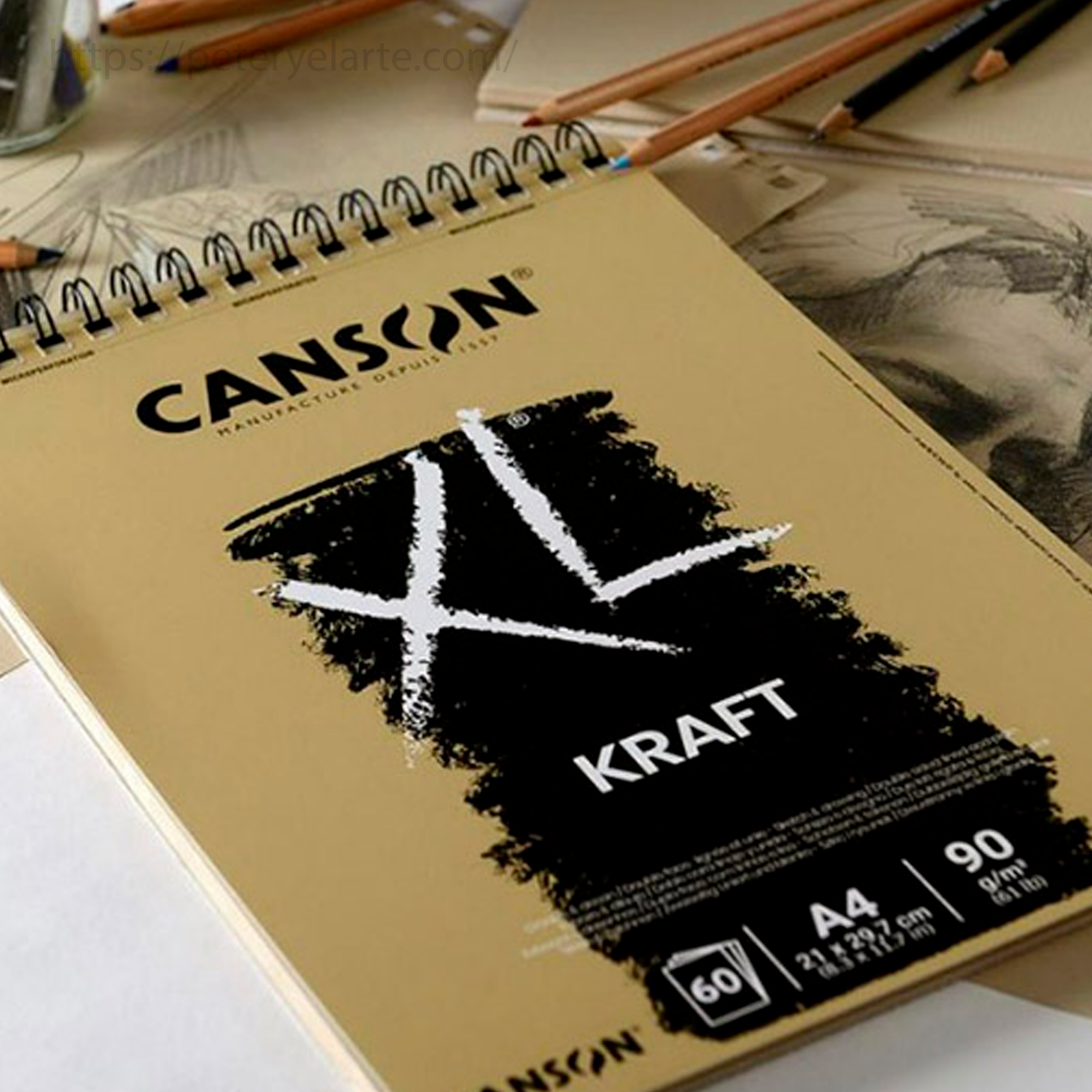 Block para dibujo anillado - Canson XL craft - 90 g - Imagen 3