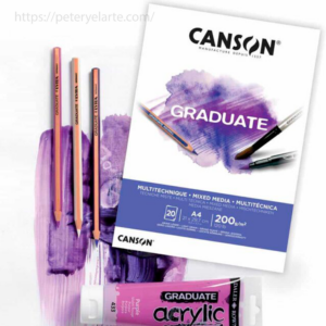 Alternative view of Block para tecnicas mixtas hojas color blanco – Canson Graduate mixed media blanco – 200 g