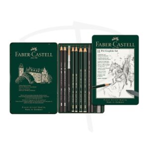 Alternative view of Lapices de grafito mate en estuche metalico - Faber Castel Pitt Graphite Matt - 11 unidades