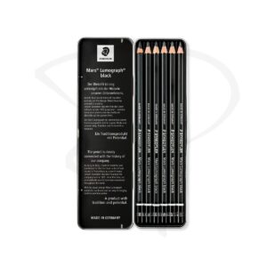 Alternative view of Lapices de grafito negro mate en estuche metalico - Staedtler Mars Lumograph - 6 unidades