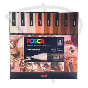 Plumones acrilicos tonos retratos - Posca PC 5M – 8 unidades