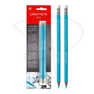 Lapices de color azul para dibujo - Caran d'Ache Sketcher Non-Photo Blue – 2 unidades