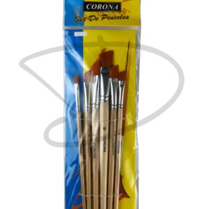 Set de Pinceles angulares - Corona – 6 unidades