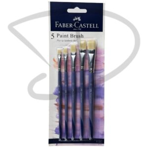 Set de Pinceles planos - Faber Castell (Linea Azul) – 5 unidades