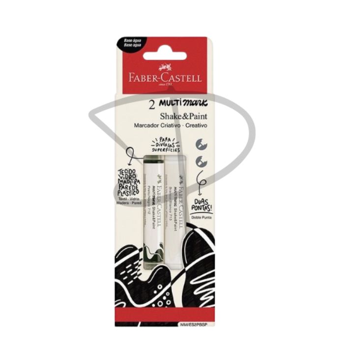 Plumones acrilicos Blanco/Negro - Faber Castell Shake & Paint - 2 unidades