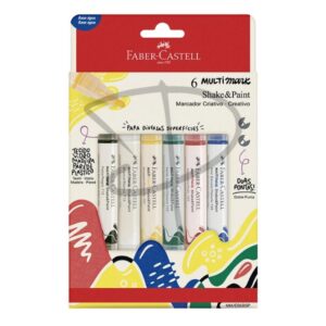 Plumones acrilicos tonos basicos - Faber Castell Shake & Paint - 6 unidades