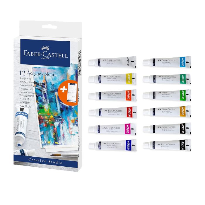 Pinturas Acrilicas - Faber Castell - 12 unidades - Imagen 2