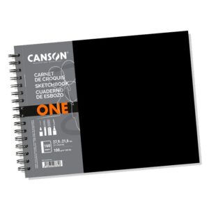 Block anillado para dibujo - Canson One - 100 g, 27.9 x 21.6 cm,