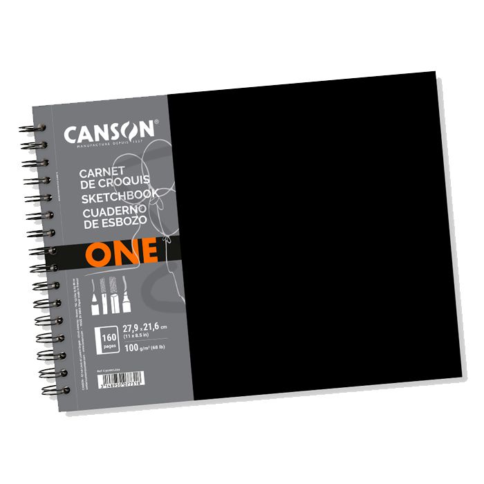 Block anillado para dibujo - Canson One - 100 g, 27.9 x 21.6 cm,
