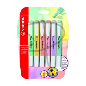 Resaltadores tonos pastel - Stabilo Swing Pastel - 6 unidades