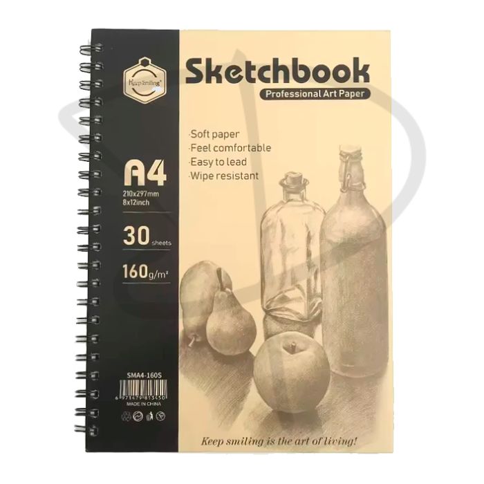 Block de dibujo A4 - Keep Smiling Sketchbook Professional Art Paper - 21 x 29.7 cm, 160 gm