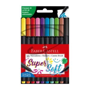 Plumones a base de agua - Faber Castell Supersoft - 10 unidades