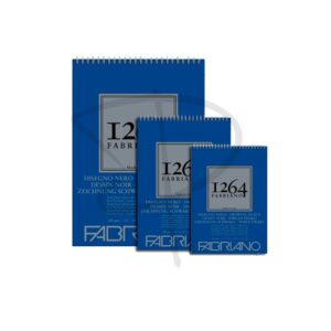Block para dibujo con hojas negras anillado - Fabriano 1264 black drawing - 200 g