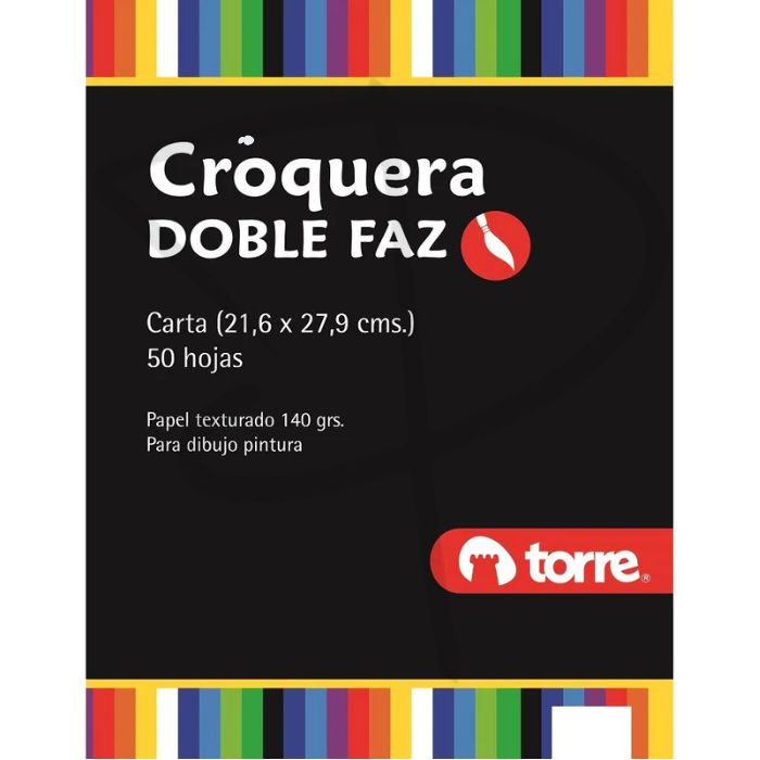 Block para dibujo pintura anillado - Torre Croquera doble faz - 21.6 x 27.9 cm, 140 g