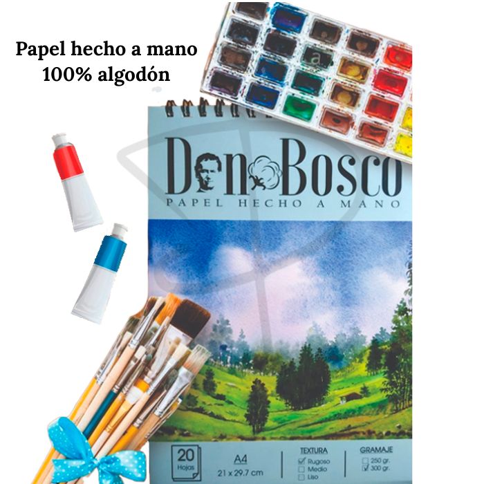 Block para acuarela A4 - Don Bosco textura rugosa - 300 g