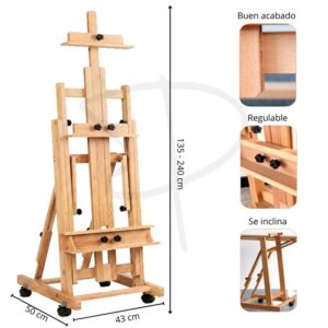 Alternative view of Caballete profesional inclinable con ruedas - 240 x 43 cm