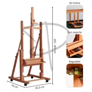Alternative view of Caballete profesional inclinable con regulador de soporte - 363 x 65.3 cm