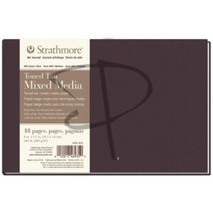 Block tecnicas mixtas con hojas beige - Strathmore Mixed media Toned tan - 20.3 x 14 cm, 300 g