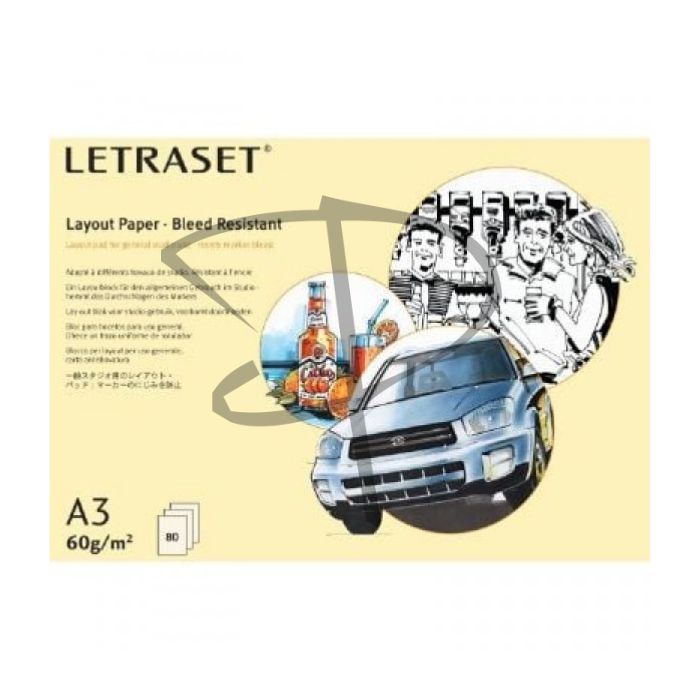 Block para dibujo A3 - LETRASET Layout Paper Bleed Resistant - 60 g