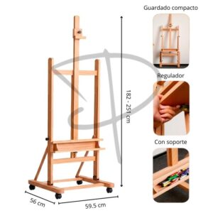 Alternative view of Caballete profesional con soporte regulador y ruedas - 251 x 59.5 cm