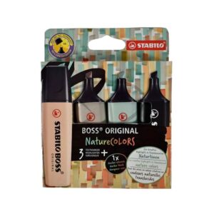 Resaltadores tonos natural - Stabilo Boss Nature Colors – 4 unidades