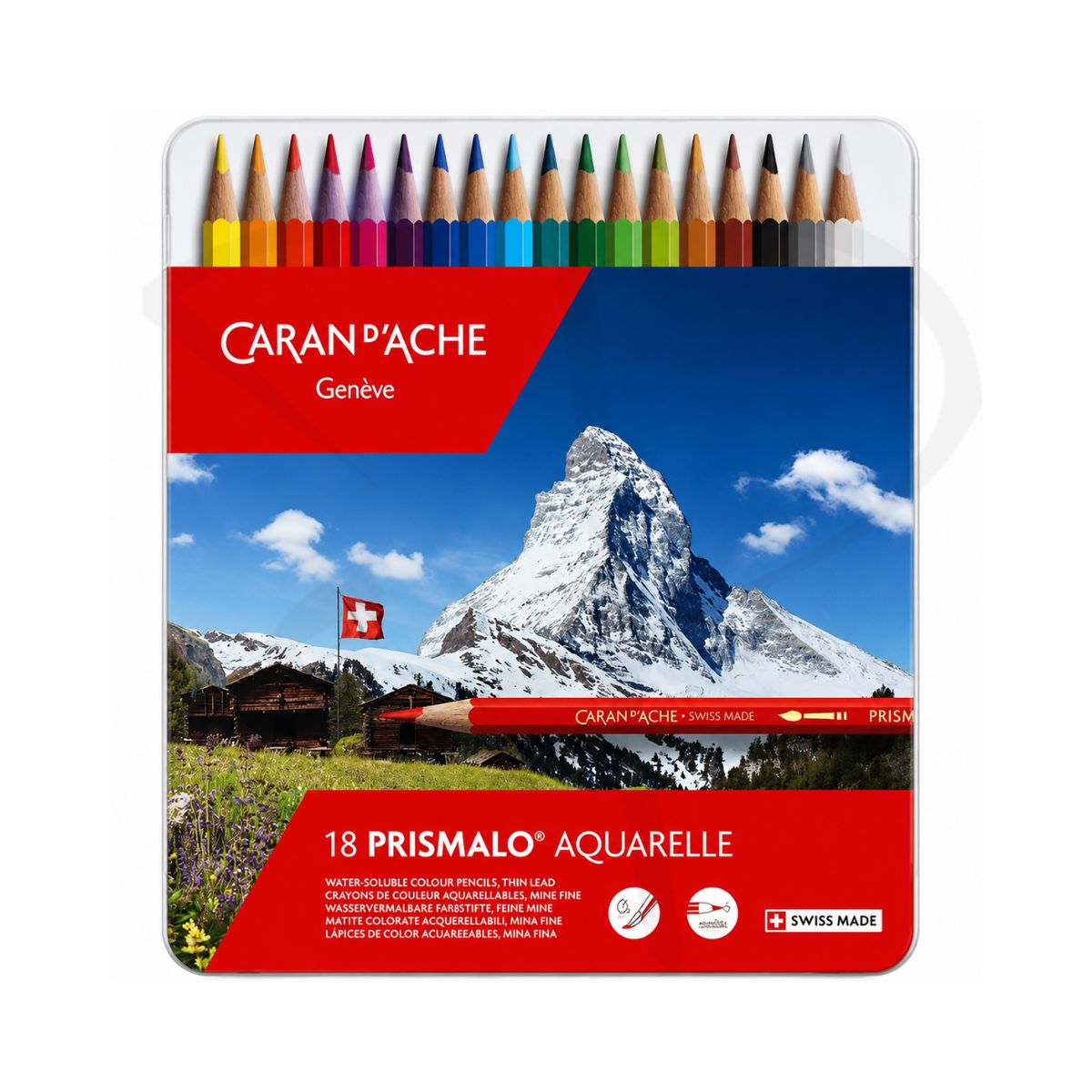 Colores acuarelables - Caran d'Ache Geneve - 18 unidades