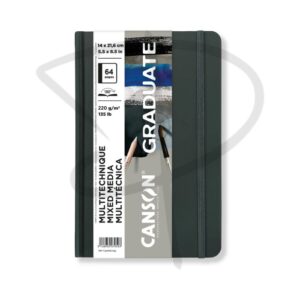 Block para tecnicas mixtas hojas gris – Canson Graduate – 14 x 21.6 cm, 220 g