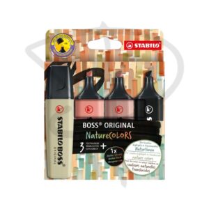 Resaltadores tonos suaves - Stabilo Boss Nature Colors – 4 unidades