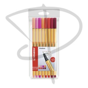 Plumones FineLiner tonos rojos - Stabilo Point 88 - 8 unidades