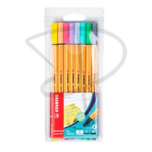 Plumones FineLiner tonos pastel - Stabilo Point 88 - 8 unidades