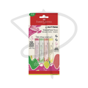 Plumones acrilicos tonos neon - Faber Castell Shake & Paint - Set 4 unidades