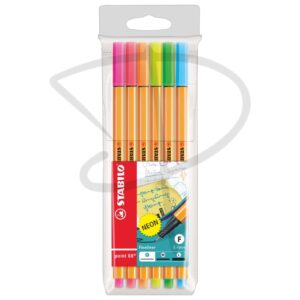 Plumones FineLiner tonos neon - Stabilo Point 88 - 6 unidades
