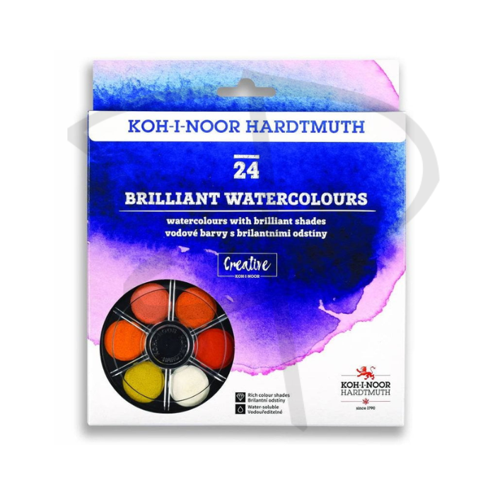 Acuarelas en pastilla - Koh I Noor - 24 unidades
