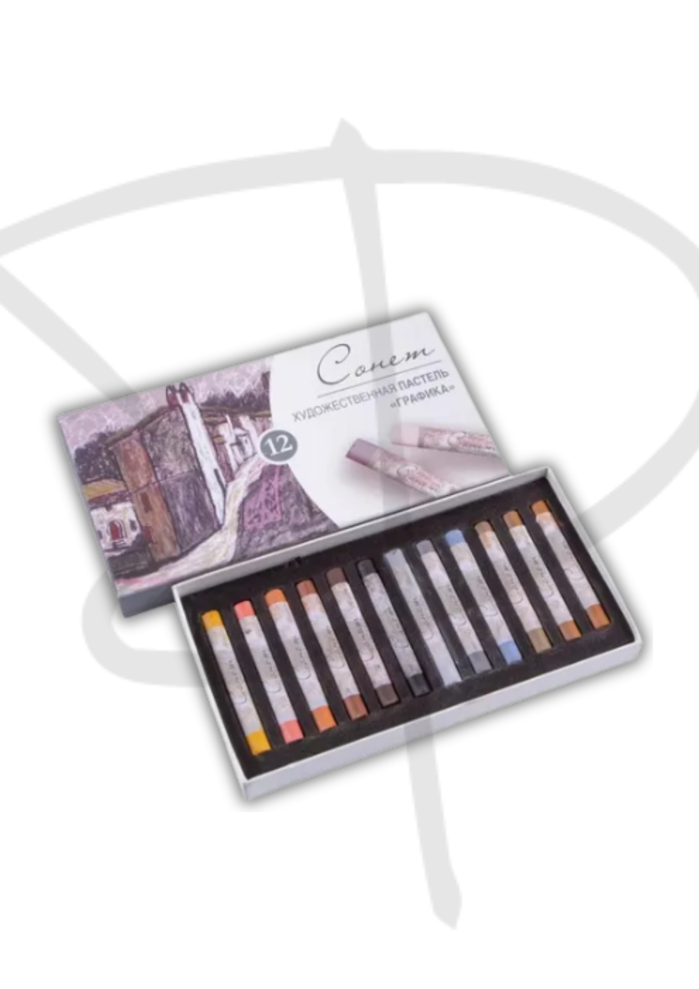 Tiza pastel tonos grises – Sonnet – 12 unidades