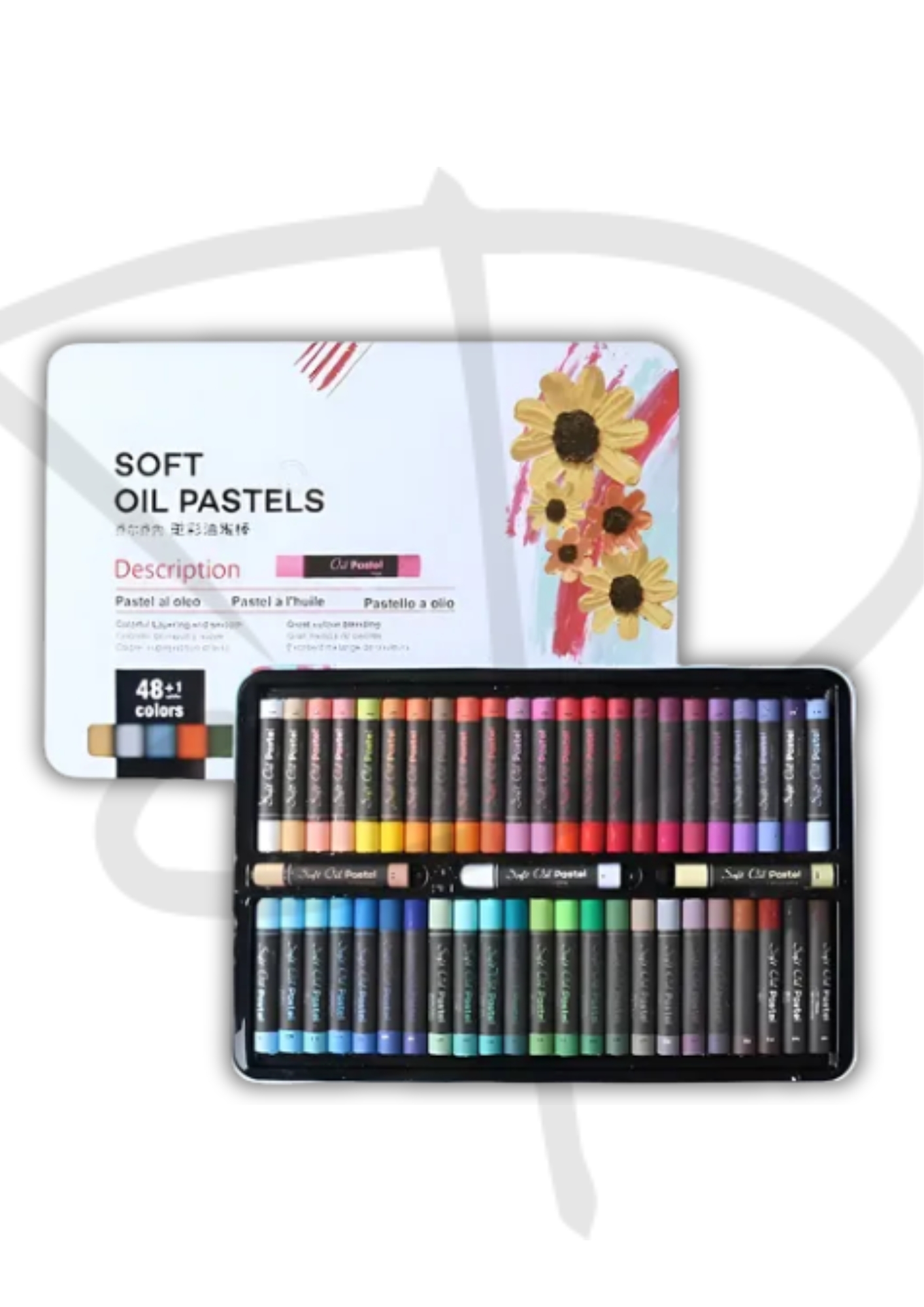 Oleos pastel caja de metal – Giorgione – 48 unidades