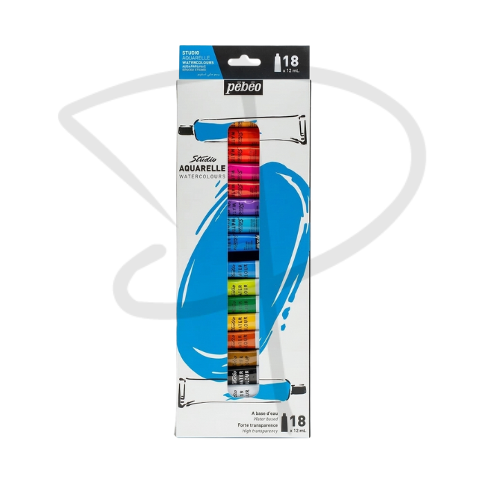 Acuarelas en tubo – Pebeo – 18 unidades, 12ml
