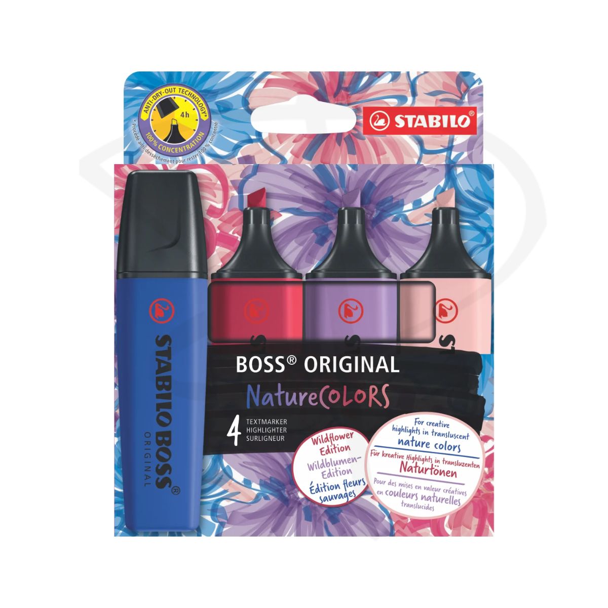 Resaltadores tonos flores salvaje – Stabilo Boss Original wildflower - 4 unidades