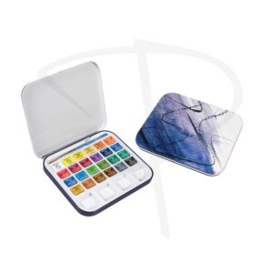 Alternative view of Acuarelas en pastilla en estuche metalico - Daler Rowney - 24 unidades