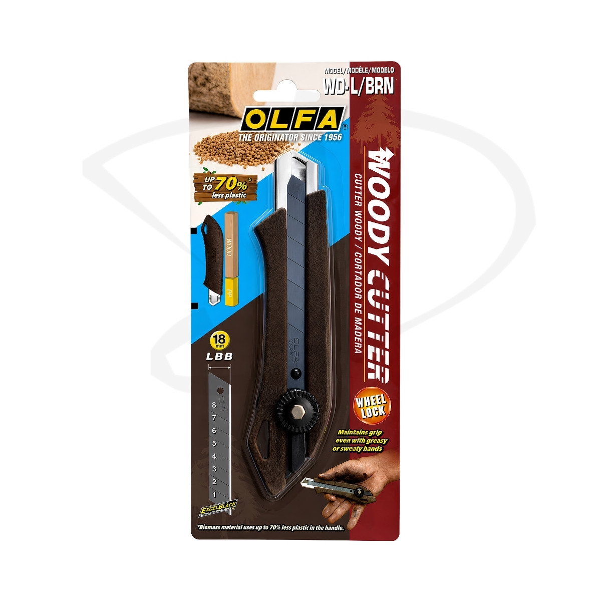Cuter mango de madera - OLFA WD L/BRN