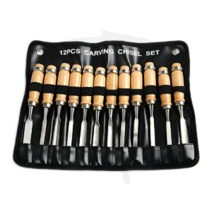 Set de cinceles para tallar madera - 12 unidades