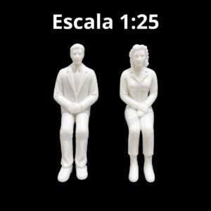 Monigotes sentados blancos en escalas - 1:25