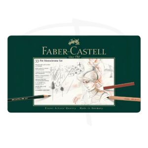 Set de dibujo monocromatico - Faber Castell Pitt Monochrome Set - 33 unidades