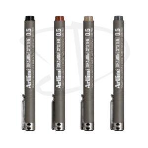 Alternative view of Set de estilografos 0.5 - Artline - 4 unidades (negro, sepia, marron claro y gris)